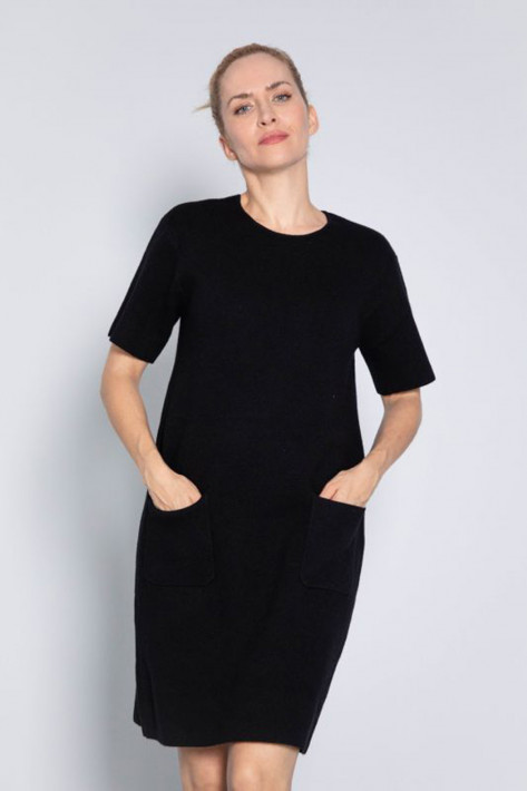 0039 Italy Knit Merino Dress MAXIME NEW - black