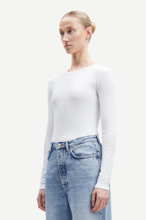 Samsoe & Samsoe Langarmshirt ALEXA LS - weiss