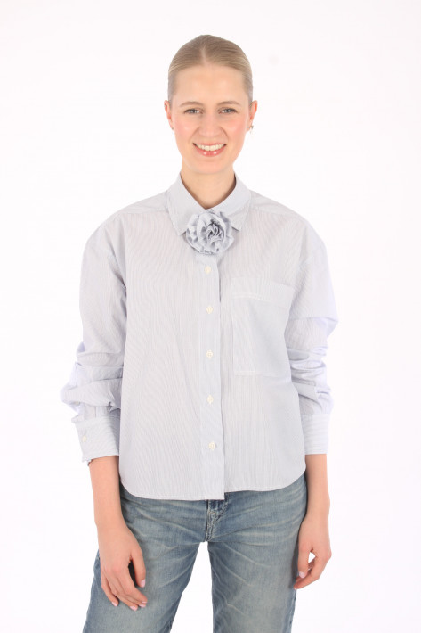 Fil Noir Bluse Mila stripe - blue