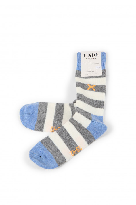 Unio Socken Cosy - sky/greymelange/ecru