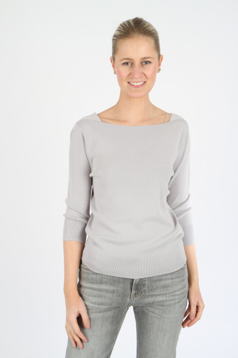 FFC Fashion Strickshirt U-Kragen - silver