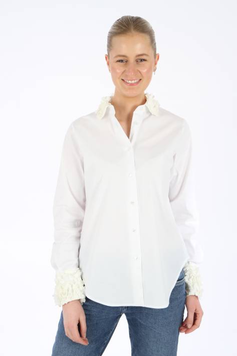 Rossana Diva Bluse Flower - white