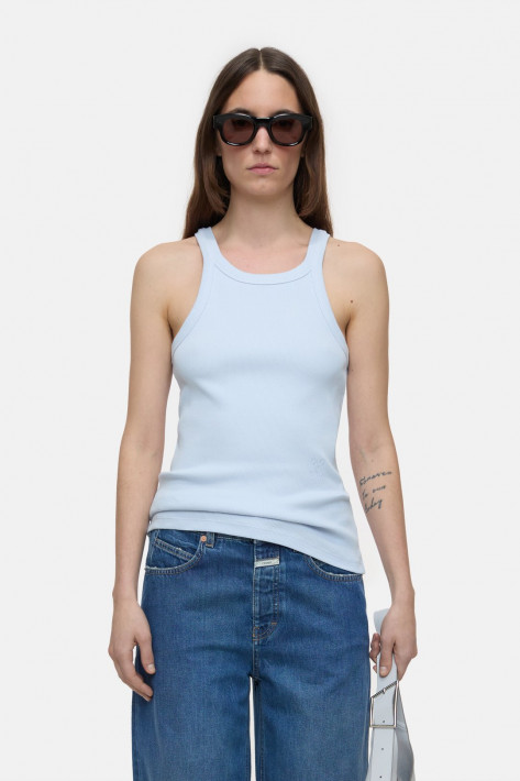 Closed Racer Top - soft blue
