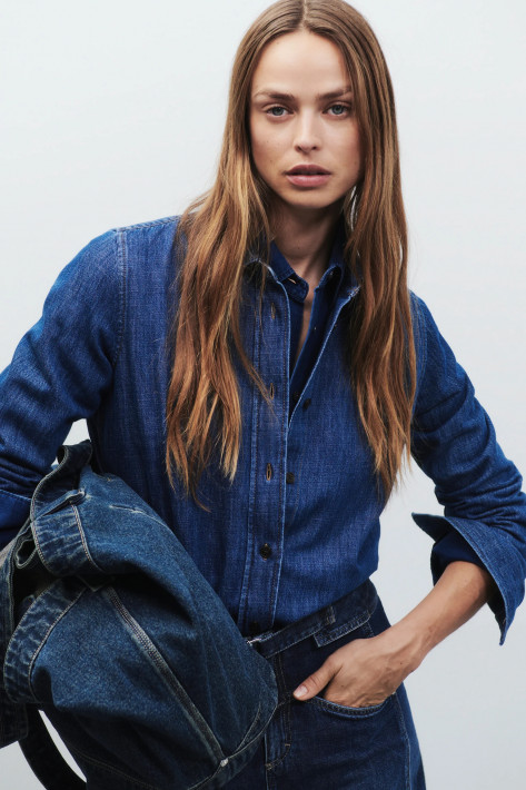 Closed Cropped Classic Bluse - DBL