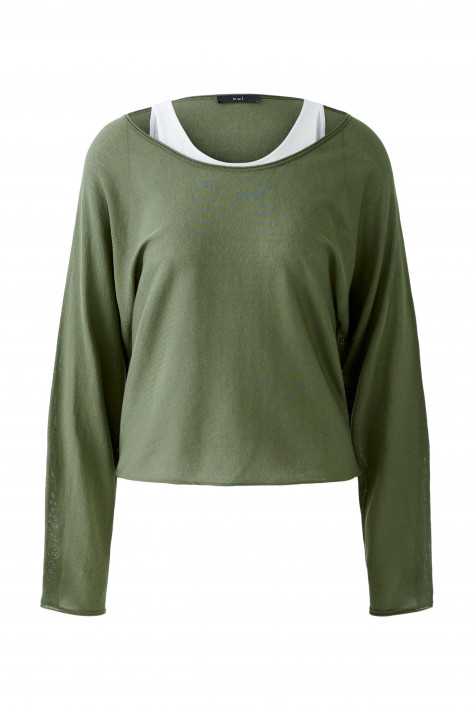 Oui Pulli two-in-one - oliv/white