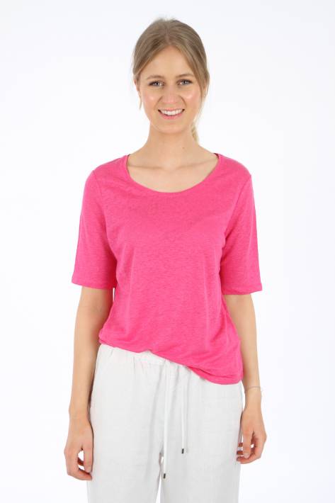 Oui Leinen T-Shirt - pink