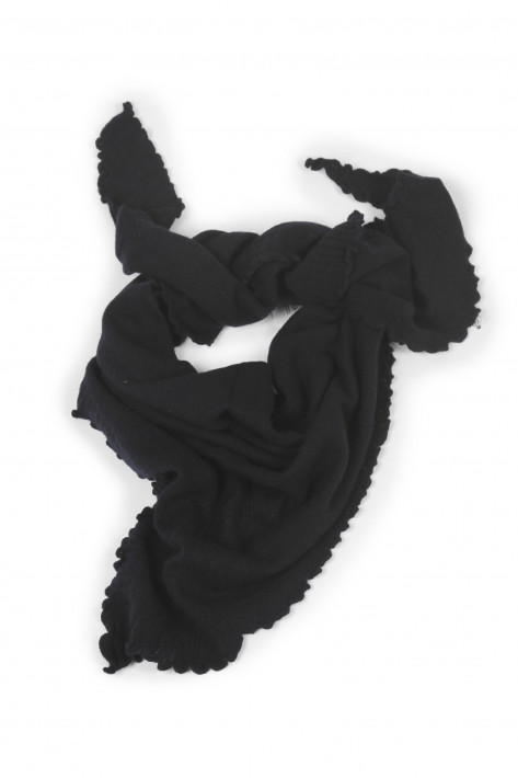 Allude Cashmere Triangle-Scarf - navy
