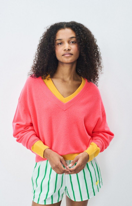 American Vintage Pulli Raxow - neon hortensia/neon red