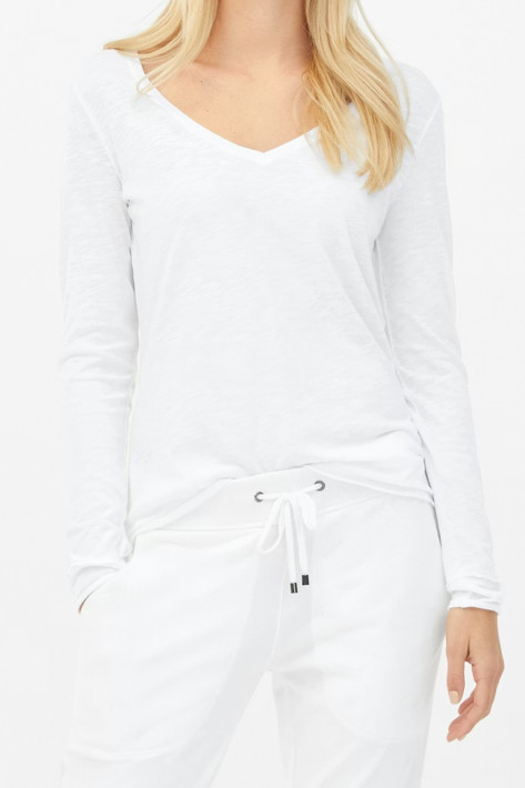 Juvia Longsleeve V-Neck - white