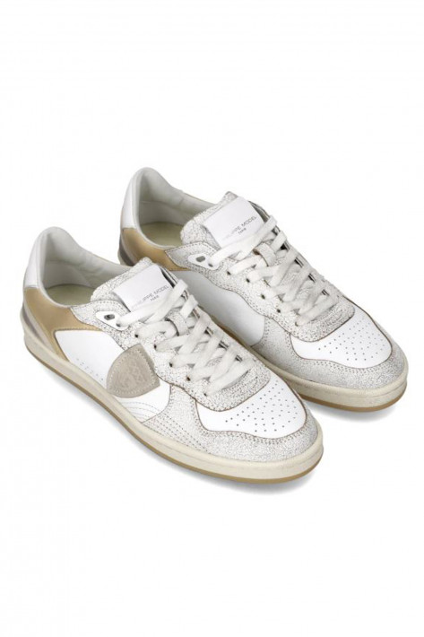 Phlippe Model Sneaker PGAL Low Veau Crackle - blanc sable
