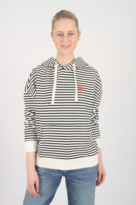 Love Future Hoodie Ringel - black/ecru