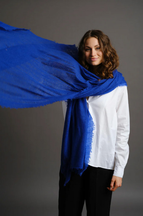 Bakaree Cashmere-Schal - royal blue