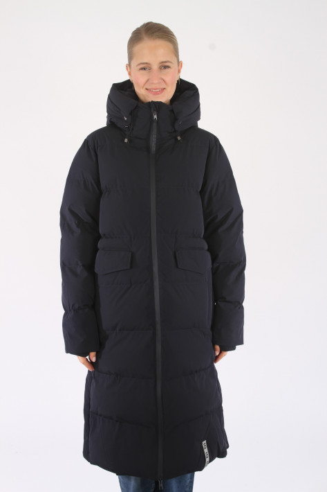 IQ Studio Hooded Puffer Long Coat - marine