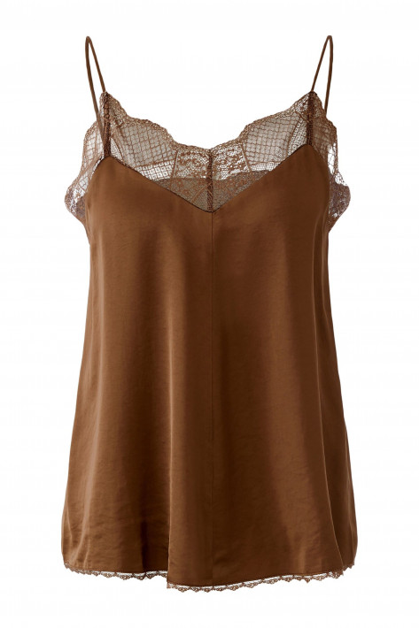 Oui Spitzentop - brown