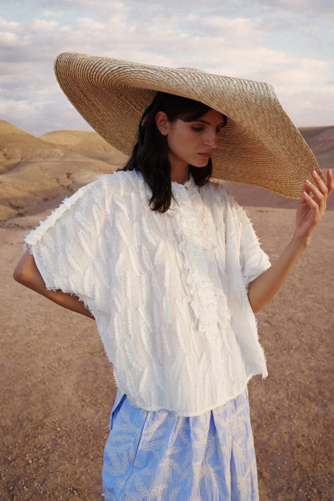 0039 Italy Bluse Daisy 'Feather' - offwhite