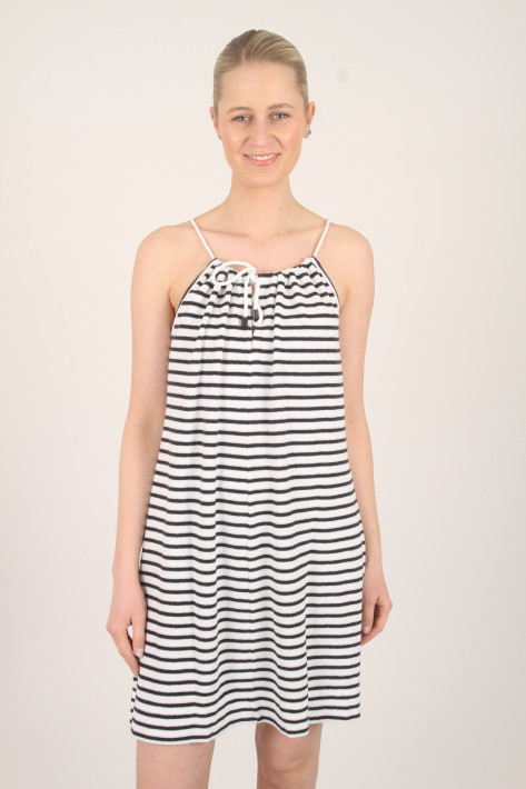 Juvia Frottee-Trägerkleid Enissa stripe - marine/white