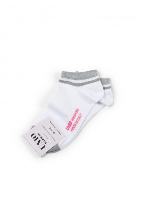 Unio Hamburg Socks Shorty Glitzi - white / silver glitzi