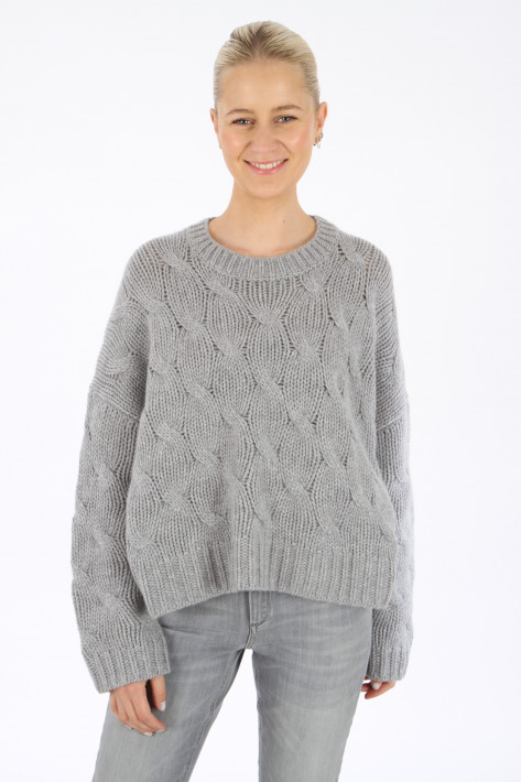 FFC Fashion Zopf Pullover - fog melange