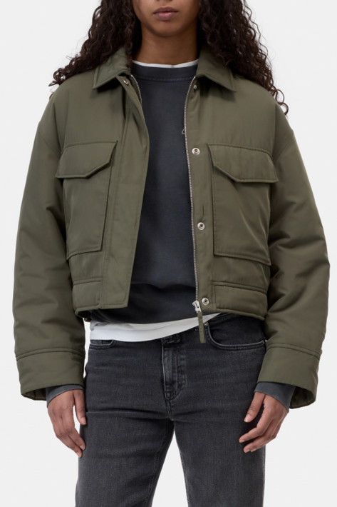 Closed Cropped Bomber - cypress green/khaki