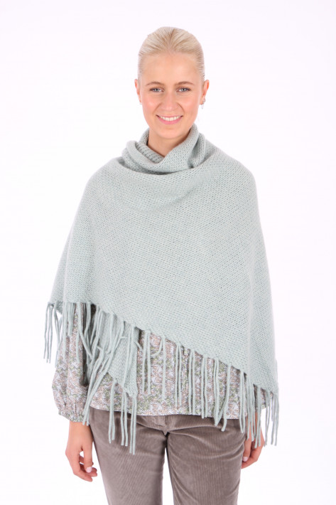 Hemisphere Cashmere-Triangle-Scarf with fringes - mistletoe