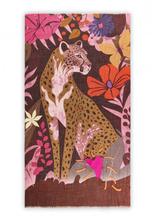 Codello Schal Leopard - red
