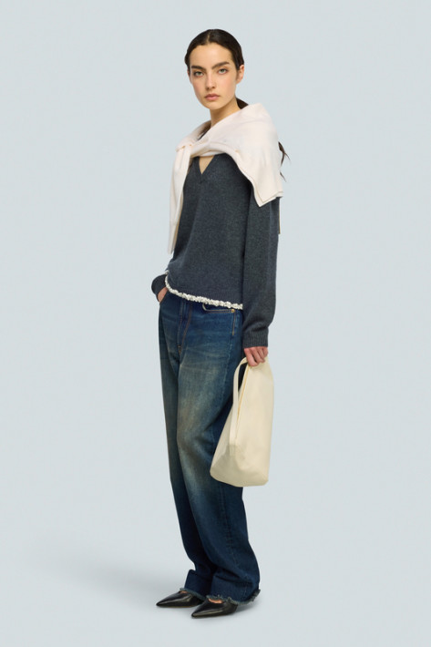 Semicouture V-Pulli - anthra