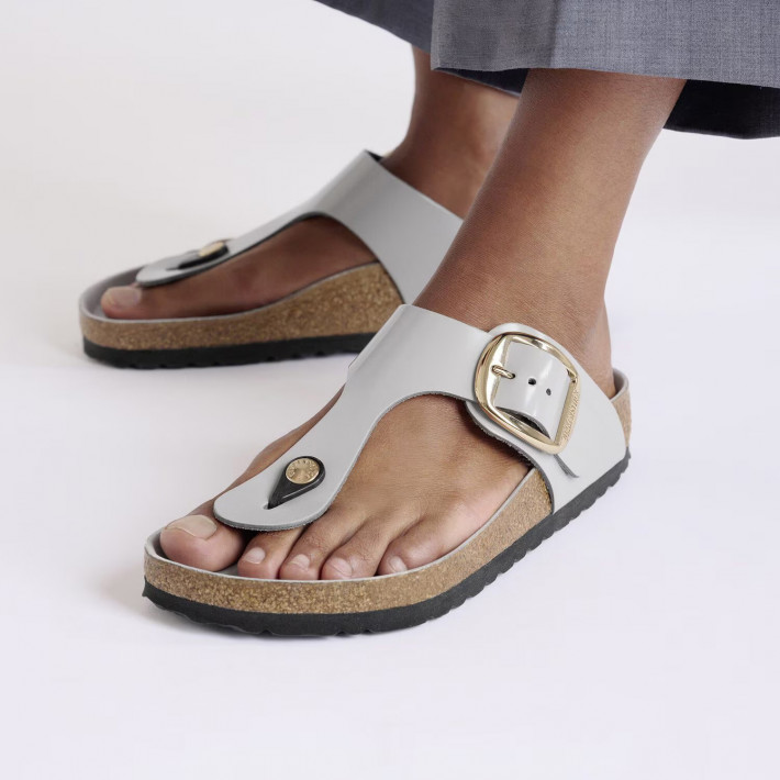 Birkenstock Sandale GIZEH Big Buckle - high shine - stone coin