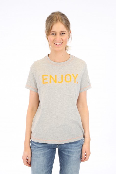 IQ Studio T-Shirt Enjoy - grey / neon orange