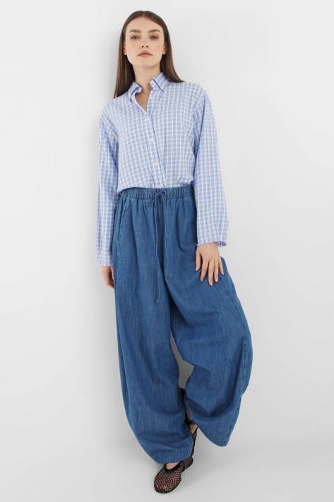 SoSue Baumwollbluse CHECK - blau/weiß kariert