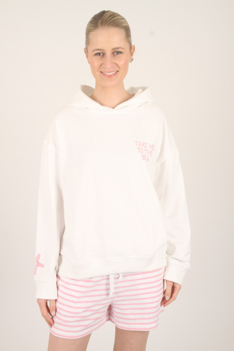 Juvia Hoodie Amica Take me Sea - white