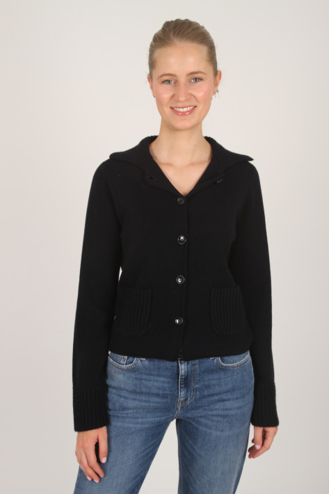 Allude Collar-Cardigan - navy