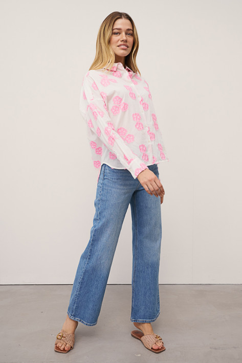 0039 Italy Bluse Lucy - -white/rose