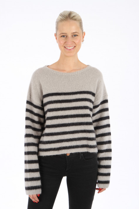 Drykorn Ringel-Pullover Imeny - beige/black