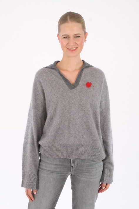 Love Future Polo-Pullover - grey melange