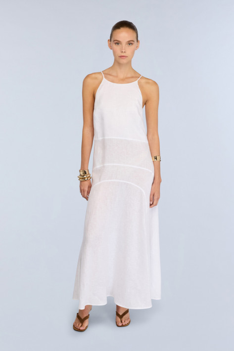 Semicouture Leinen-Maxikleid - white