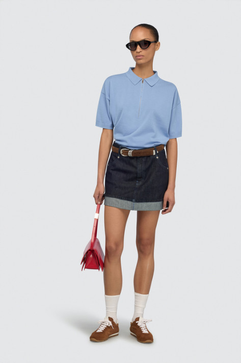 Semicouture Oversized Strickpolo - sky blue