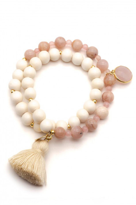 Schmückstück Armband Mala Twin Rose Moon