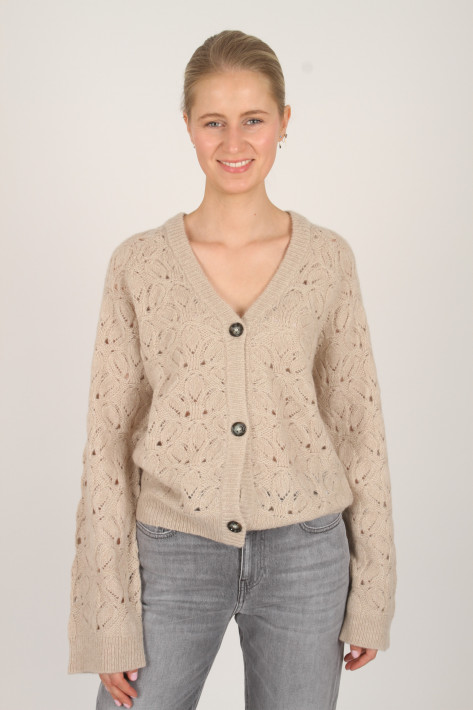 Allude Cashmere-Seide Cardigan - caramel
