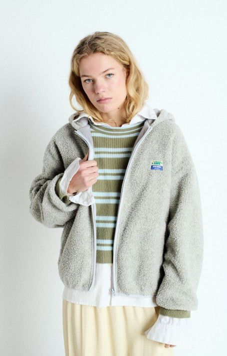 American Vintage Teddy-Jacke HOKTOWN - polar mel/lightgrey