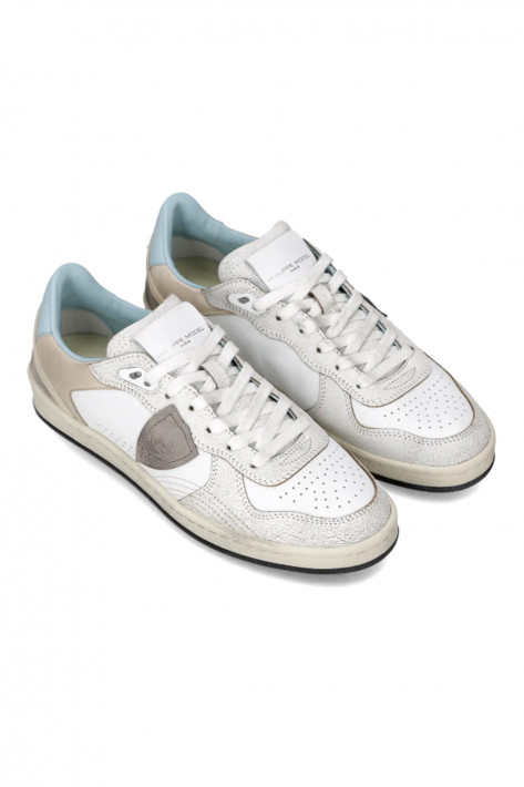 Philippe Model Sneaker PGAL Low - veau crackle blanc ciel