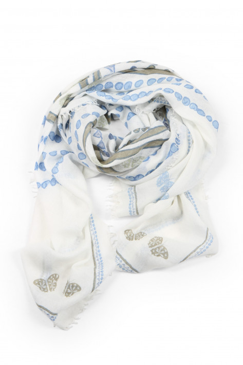 Hemisphere Cashmere Tuch OROUND - creme-blau-grün