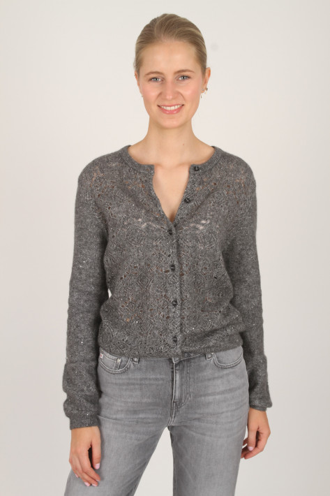 Allude Cashmere-Seide Cardigan - anthra