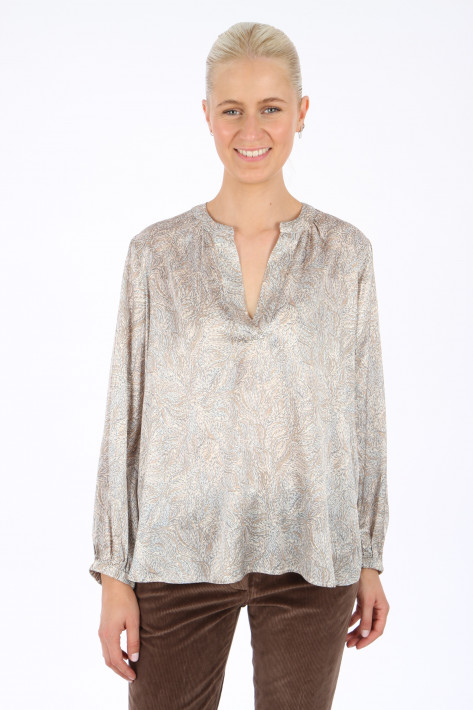 Hemisphere Seidenbluse Kilka - Fantasy Print beige/grey