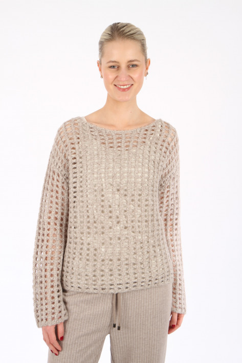 Juvia Alpaca Wool Sweater Mesh Weya - simply taupe mel