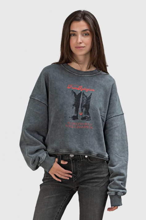 True Religion Sweatshirt Boots - black