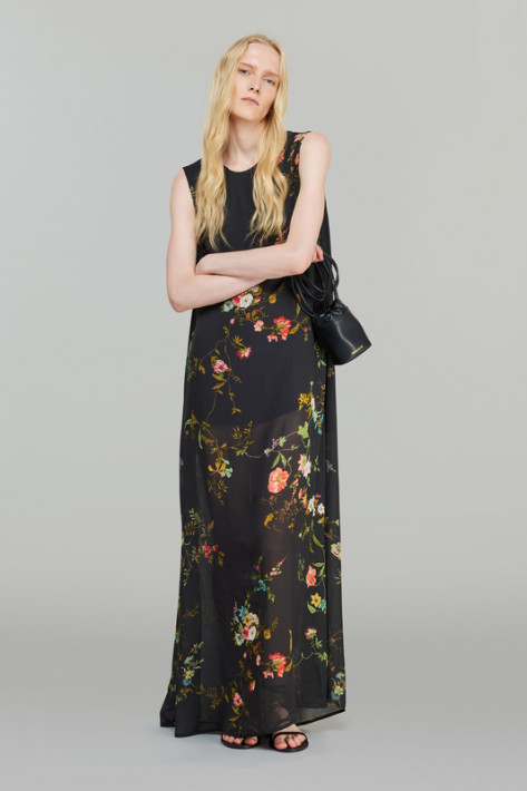 Semicouture Maxi-Kleid Flowers - olive