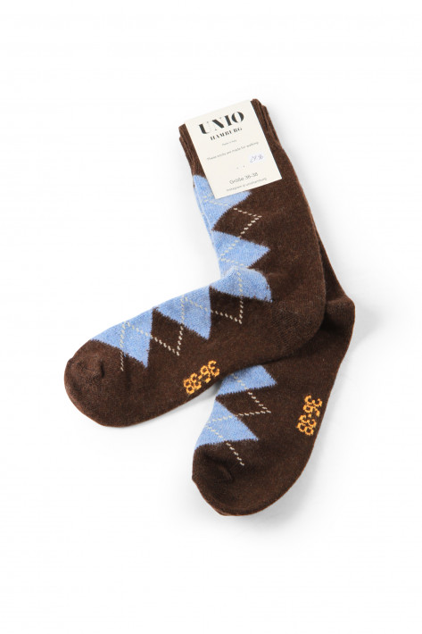 Unio Socken Venezia - brown / light blue