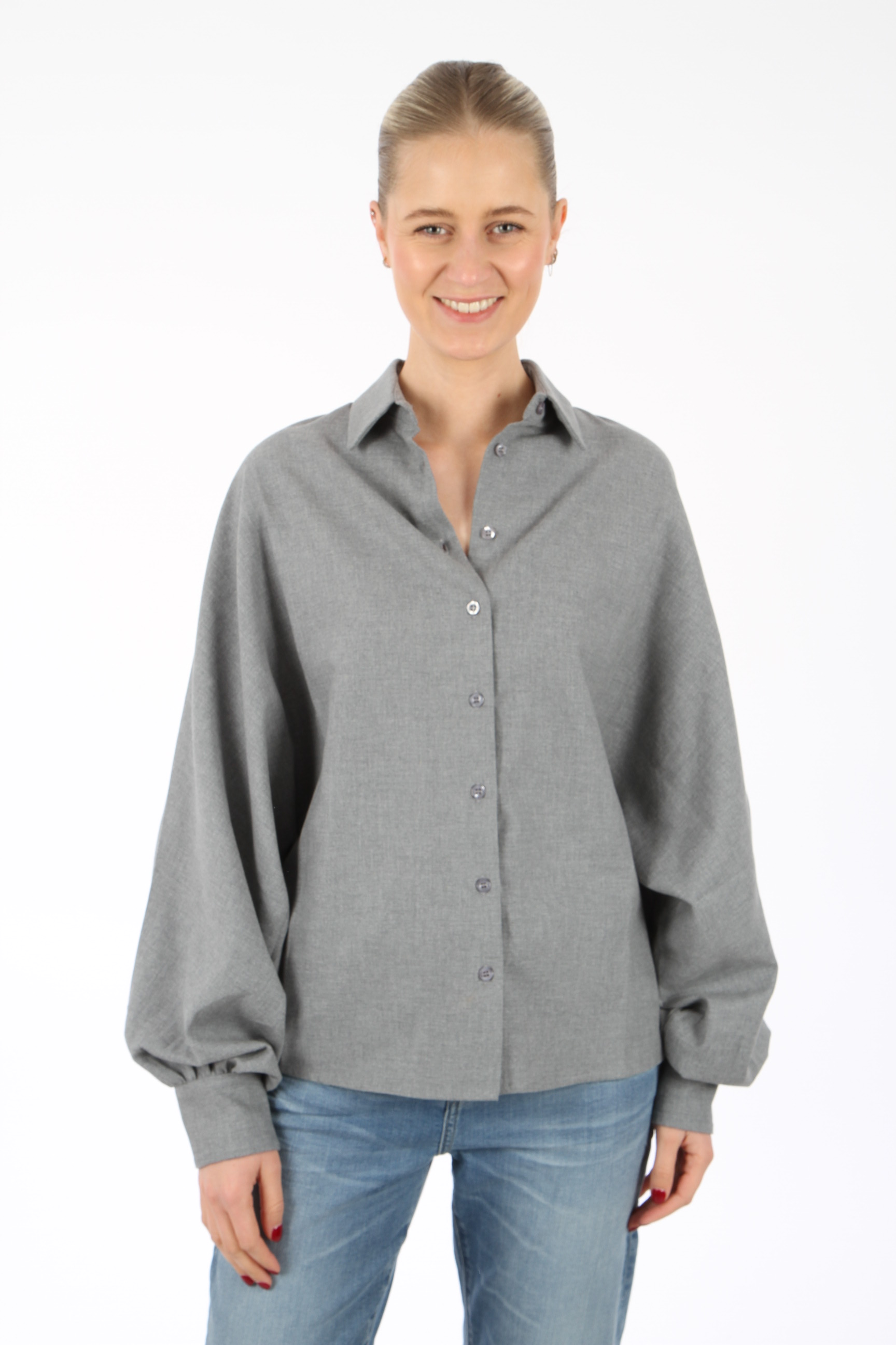 SoSue Flannellbluse Antonia Slim - grey | versandkostenfrei!