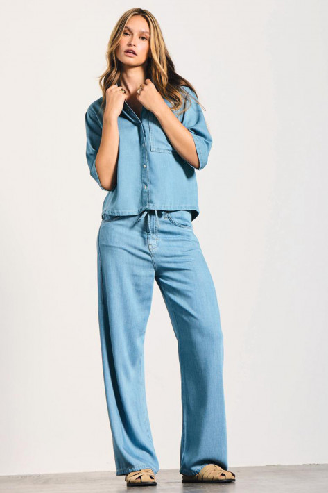 Goldgarn Jeans Wide-Leg - lightblue
