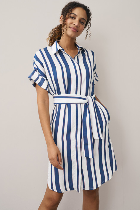 0039 Italy Dress DERBY - white/blue